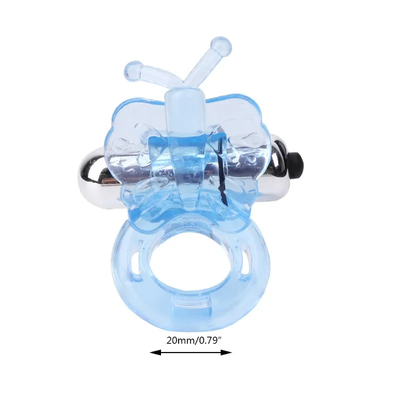 Anello vibrante a farfalla per massaggiare il clitoride, ritardare l'eiaculazione, giocattoli sessuali per adulti per l'uomo_voghion.com