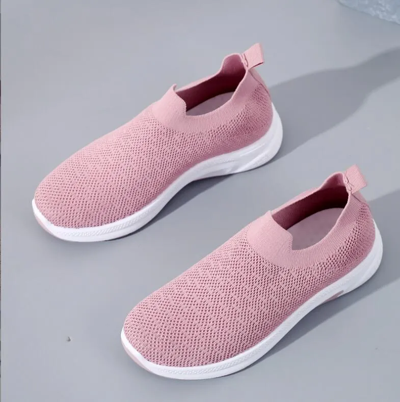 spring 2023 women's shoes new socks shoes flying woven mesh shoes breathable light sports shoes female other shoes