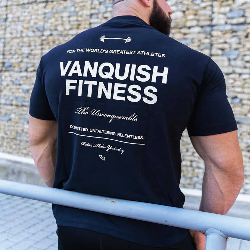 T-shirt da uomo Estate Nuova T-shirt Jogger Sport Fitness Abbigliamento moda oversize Palestra Bodybuilding Camicia che tocca il fondo 022223h4