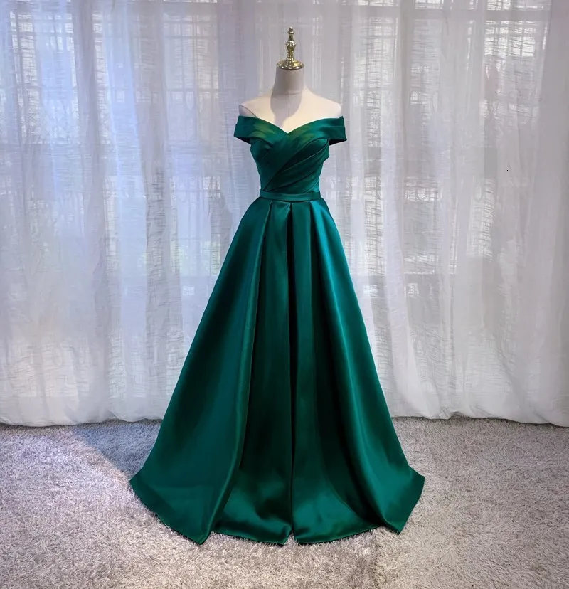 Dark green satin clearance gown