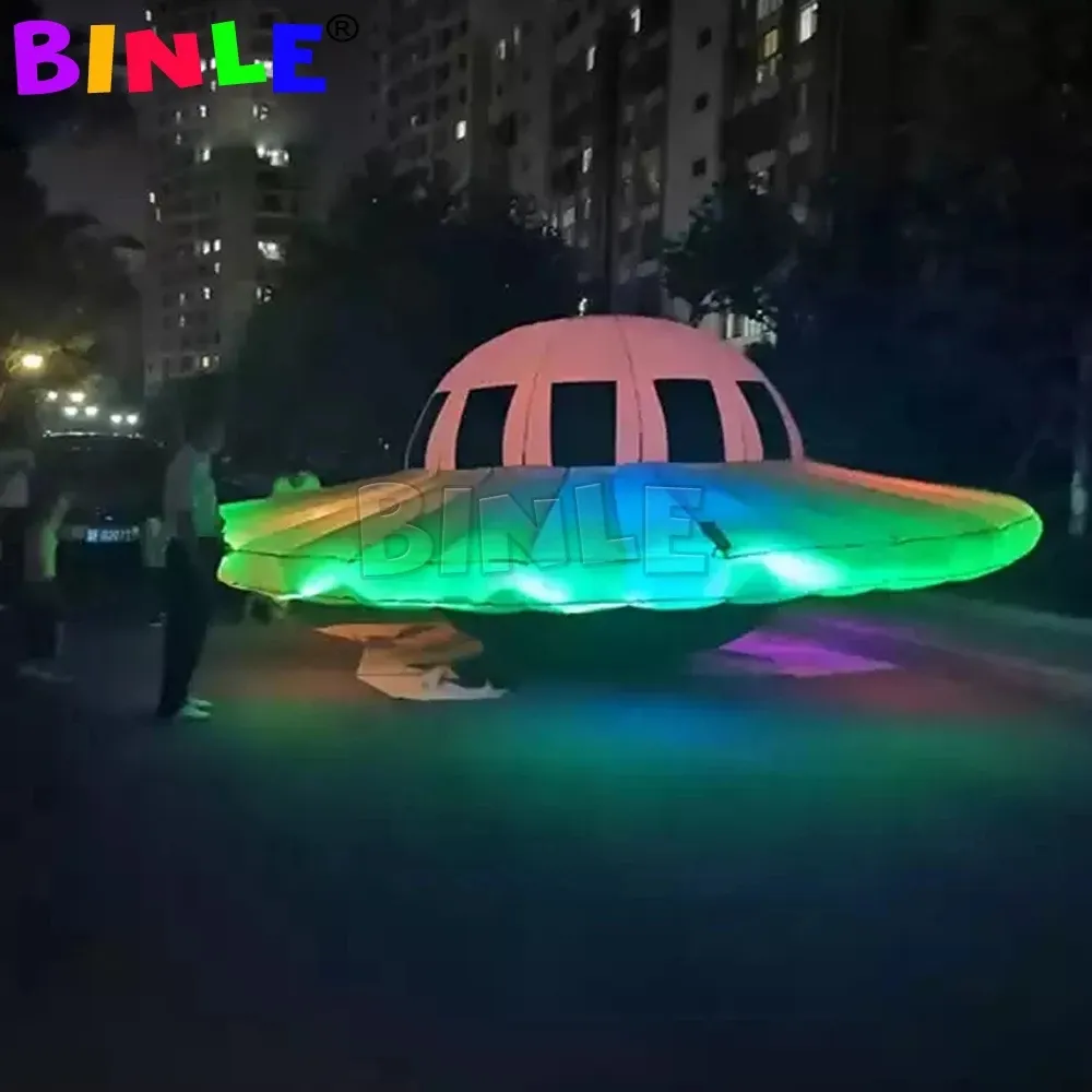 LED Lighted  Inflatable UFO Advertising Flying Saucer UFO Spaceship Balloon for Event Decoration