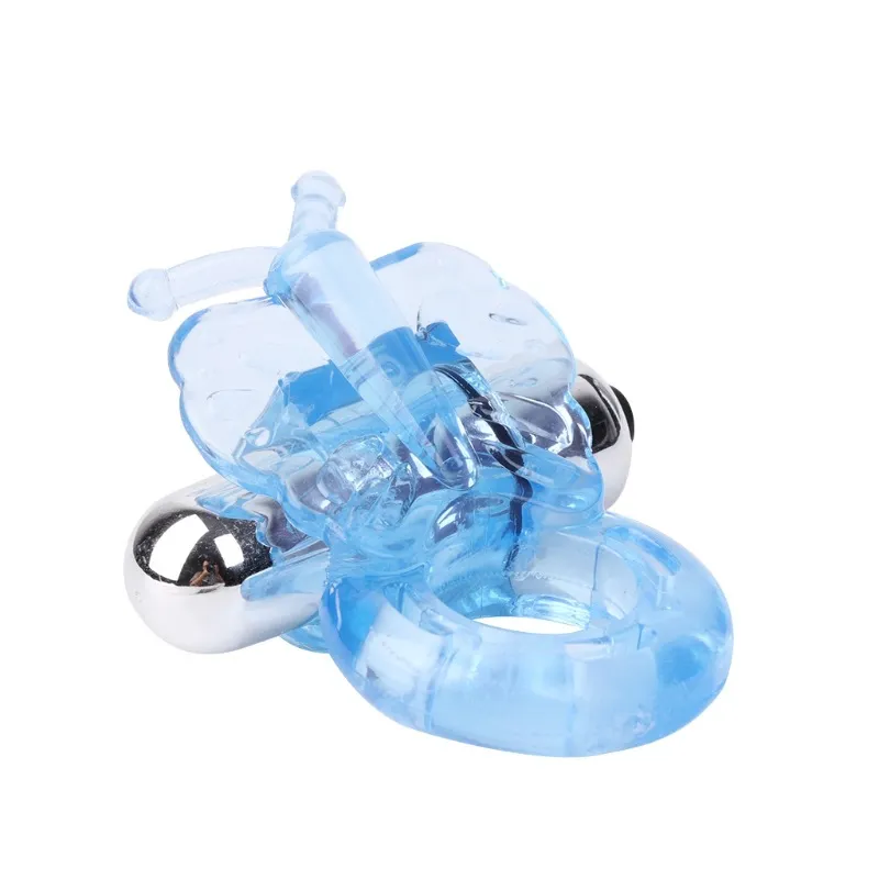 Anello vibrante a farfalla per massaggiare il clitoride, ritardare l'eiaculazione, giocattoli sessuali per adulti per l'uomo_voghion.com