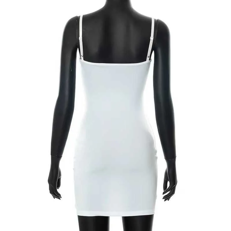 Black Bodycon Dress Casual 2022 Summer Sexy Solid Spaghetti