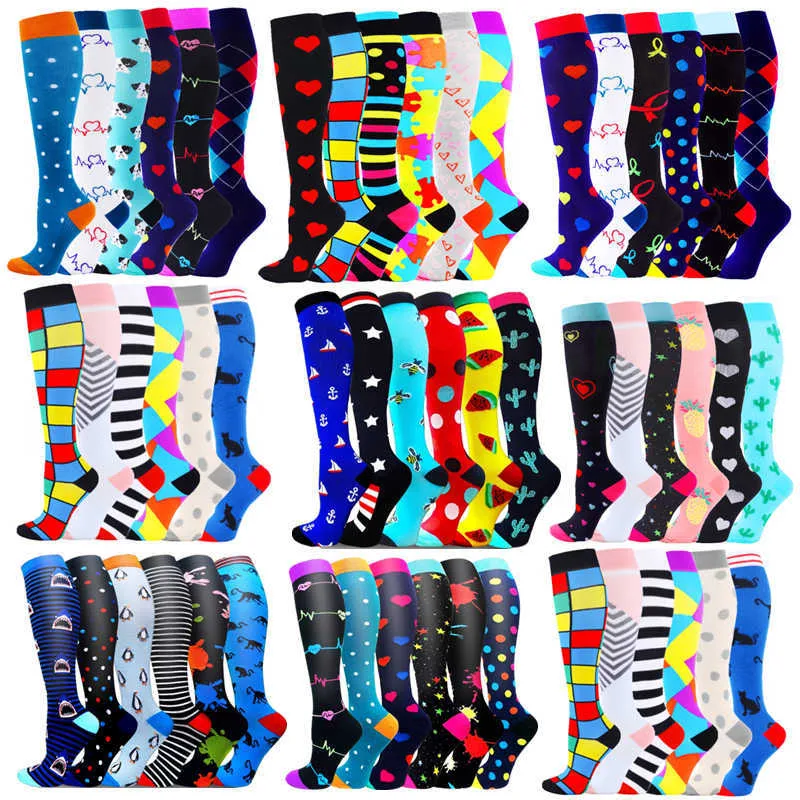 5 st strumpor Hosiery 367 ParSpack Compression Stocking Women Knee High ödem Anti Trötthet Diabetes Varicos Vener Summer Running Sports Socks Z0221