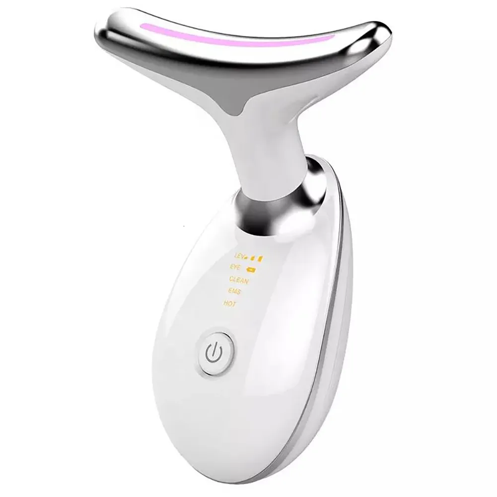 Gezichtsverzorging Apparaten Gezicht Hals Massager LED Pon Therapie Huid Draai Massage Verminderen Dubbele Kin Anti Rimpel Verwijderen Schoonheid apparaat 230222