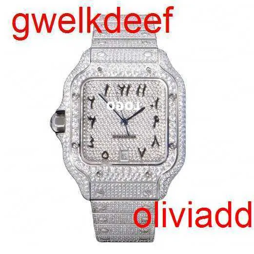 Hoogwaardige mode Iced Out Watchesmens Pols Luxury ronde Cut Lab Gr Ddgu Xnbu