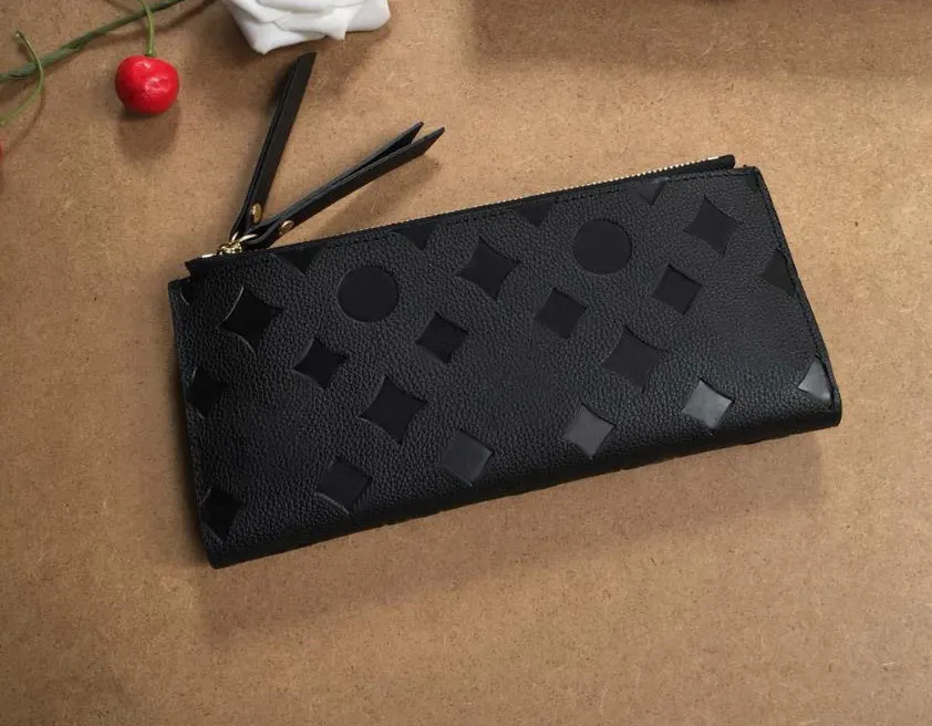 Modedesigner plånböcker lyx Adele handväska dam clutch Hög kvalitet präglad blomma bokstav dragkedja mynt plånböcker dam korthållare original box dubbel väska stil