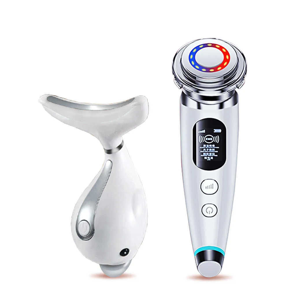 Face Massage Skin Care RF Lifting Beauty Facial Neck Massager with LED ...