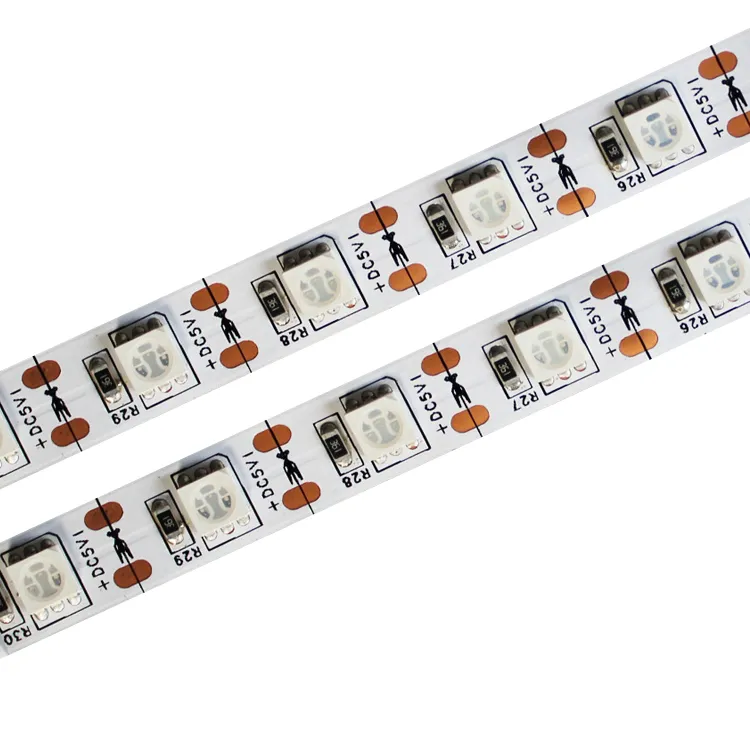 5V Flexibele SMD 5050 RGB LED-stripverlichting 1m 60 LEDS LED-tape Multi-kleuren Waterdichte lichtstrips Kleurverandering