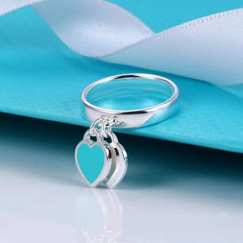 Turquoise Tiffany And Co Blue Ring Tiffany Co Double Heart Tag