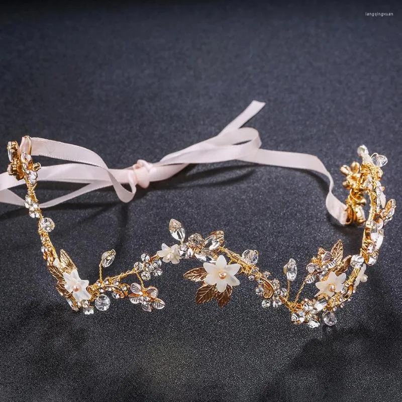 Copricapo MYFEIVO Fascia per capelli da sposa ondulata Copricapo in lega di strass Accessori per capelli Matrimonio europeo e americano HQ1573