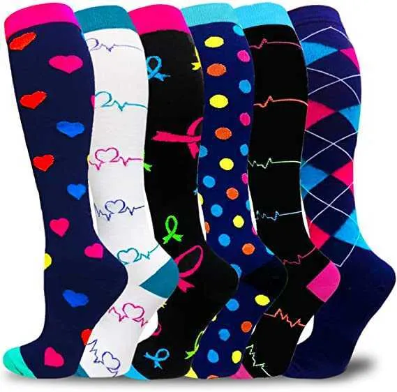 5PC Socks Hosiery Dropshipping Compression Stockings Multi Pairs Atheletics Soccer Legging Nurses Diabetic Varicose Veins Socks For Men Women Z0221