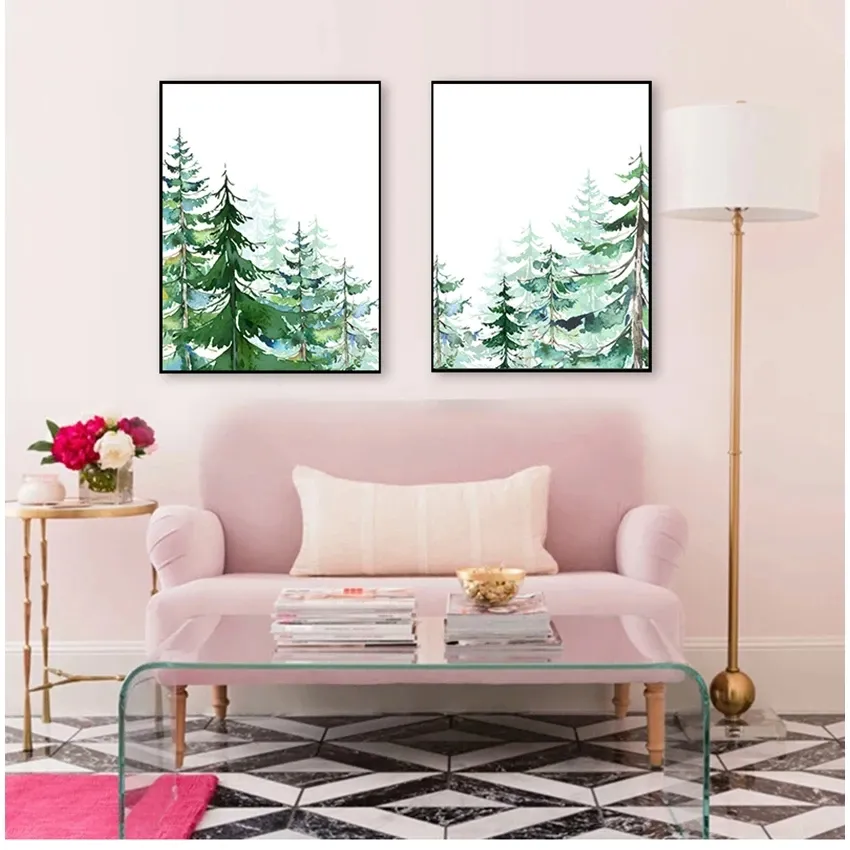 Peinture Renard Cerf Ours Mur Photo Enfants Chambre Décor Woodland Animal Imprimer Pépinière Mur Art Peinture Nordique Affiche Bande Dessinée Toile Woo