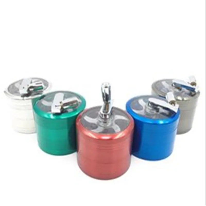 Nieuwe 63 mm zink legering handmatige rocker rook malen metalen grinder vierlaags rookbreker, pijp en tabaksfittingen