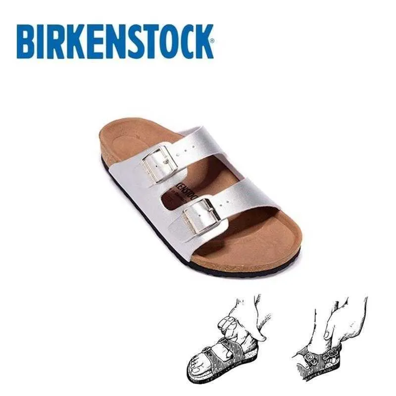 German Slippers Designer Birkinstocks Summer Arizona Women's Shoes Flat Men's Shoes Cork Couple Sandals Beach Shoes Tide XMI9