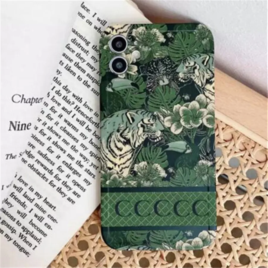 Green Forest Luxury Designer Phone Case Classic Letter Fashion Brand Shockproof Phones Cases High Quality For iPhone 14 14Pro 14Plus 12 13 Pro Max 7 8 Plus