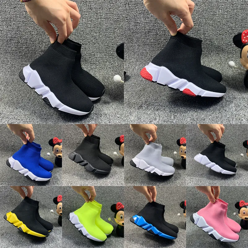 Triple-s Paris Speed skarpety dziewczęce chłopięce buty na co dzień wysokie czarne trampki Kid Youth Boy Girl Sneaker Outdoor Sports Athletic