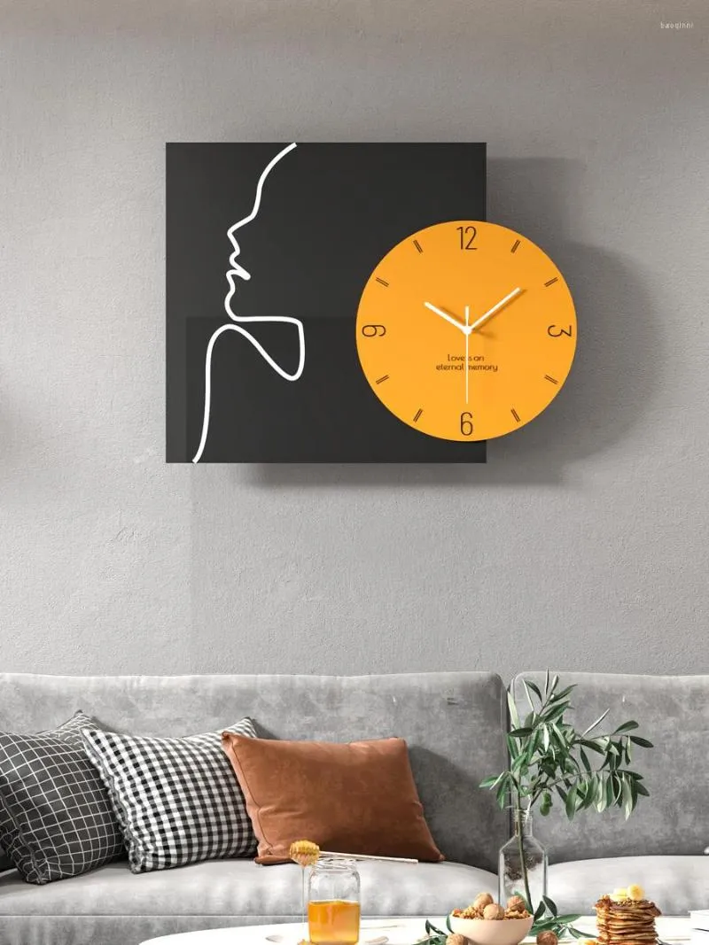 Horloges murales Design carré créatif personnalisé silencieux grand Quartz acrylique Relojes De Pared maison décorative Zegar