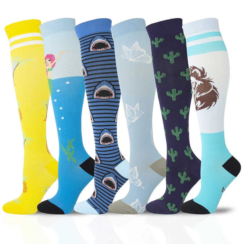 5PC SOOCKS HOSIERY COMPRESSION STOCKINGS WOMEN 2030 MMHG MEN SPORTS SOOCKS RANING SOCKSサイクリングサッカー旅行ソックス靴下SOCKS Z0221