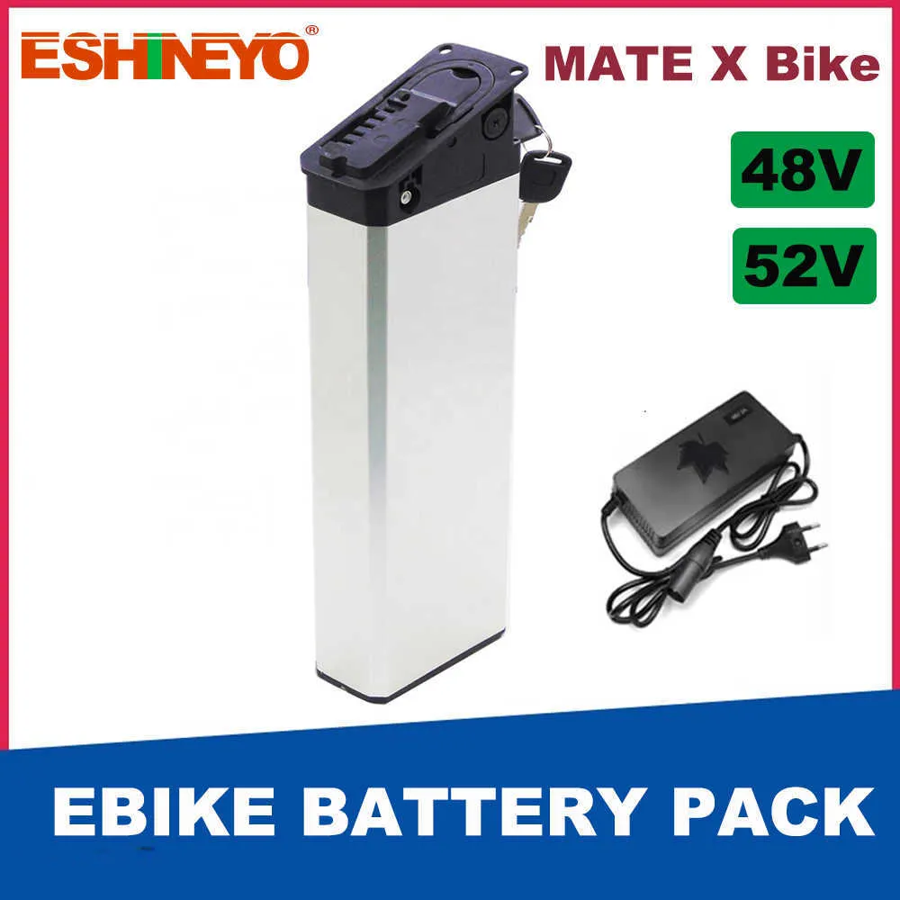 500W 750W 1000W Batteripaket för kompis x 48V 52V 13AH 14.5AH 16AH 17.5AH ELEKTRISKT BILYCKEL FOST FAT BIKE LITIUM JON Batterier
