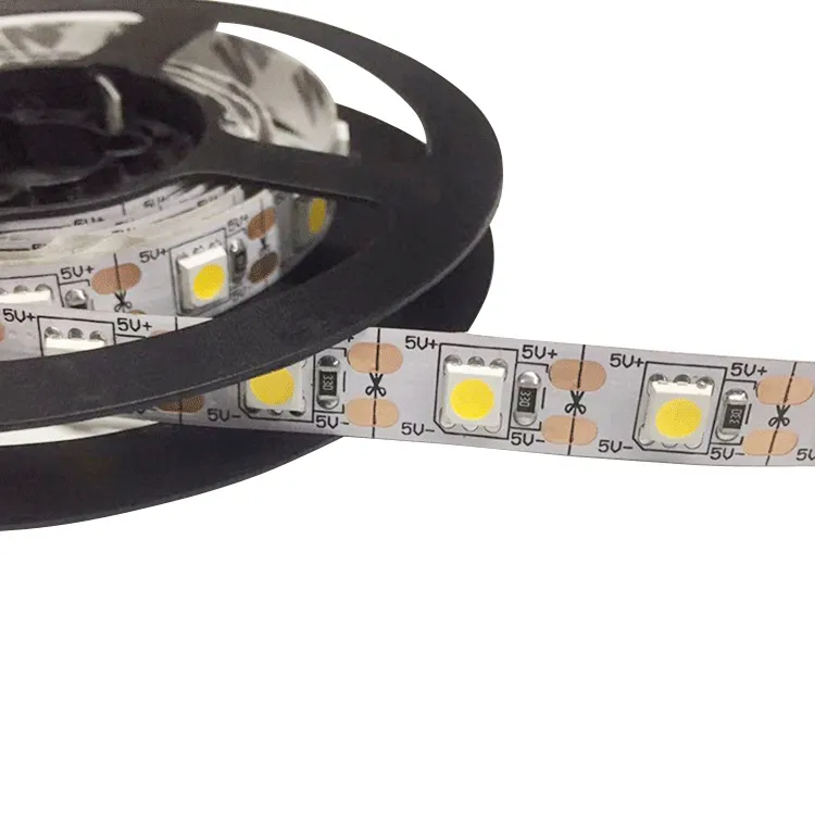 Le ruban de bande flexible LED à couleur changeante RVB allume 3,3 pieds 60 LED 5050 SMD DC 5V étanche IP65 pour l'éclairage de la zone commerciale du jardin de la maison