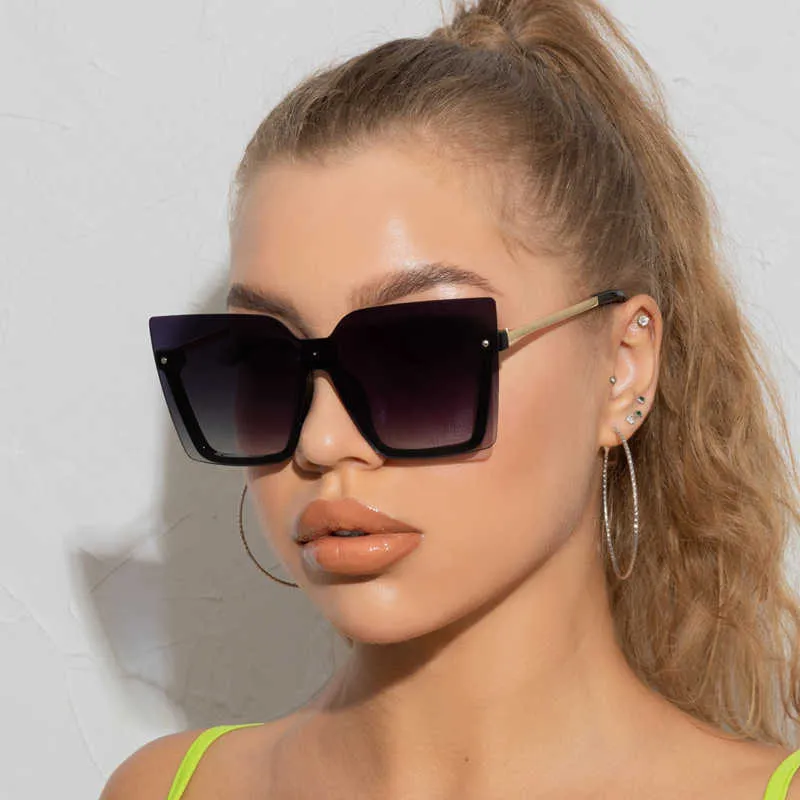 Sunglasses Unique Semi-Rimless Car Eye Sunglasses Women Men Driving Square Sun Glasses Rivets Trendy Brand Cateye Eyewear UV400 Eyeglasses G221215