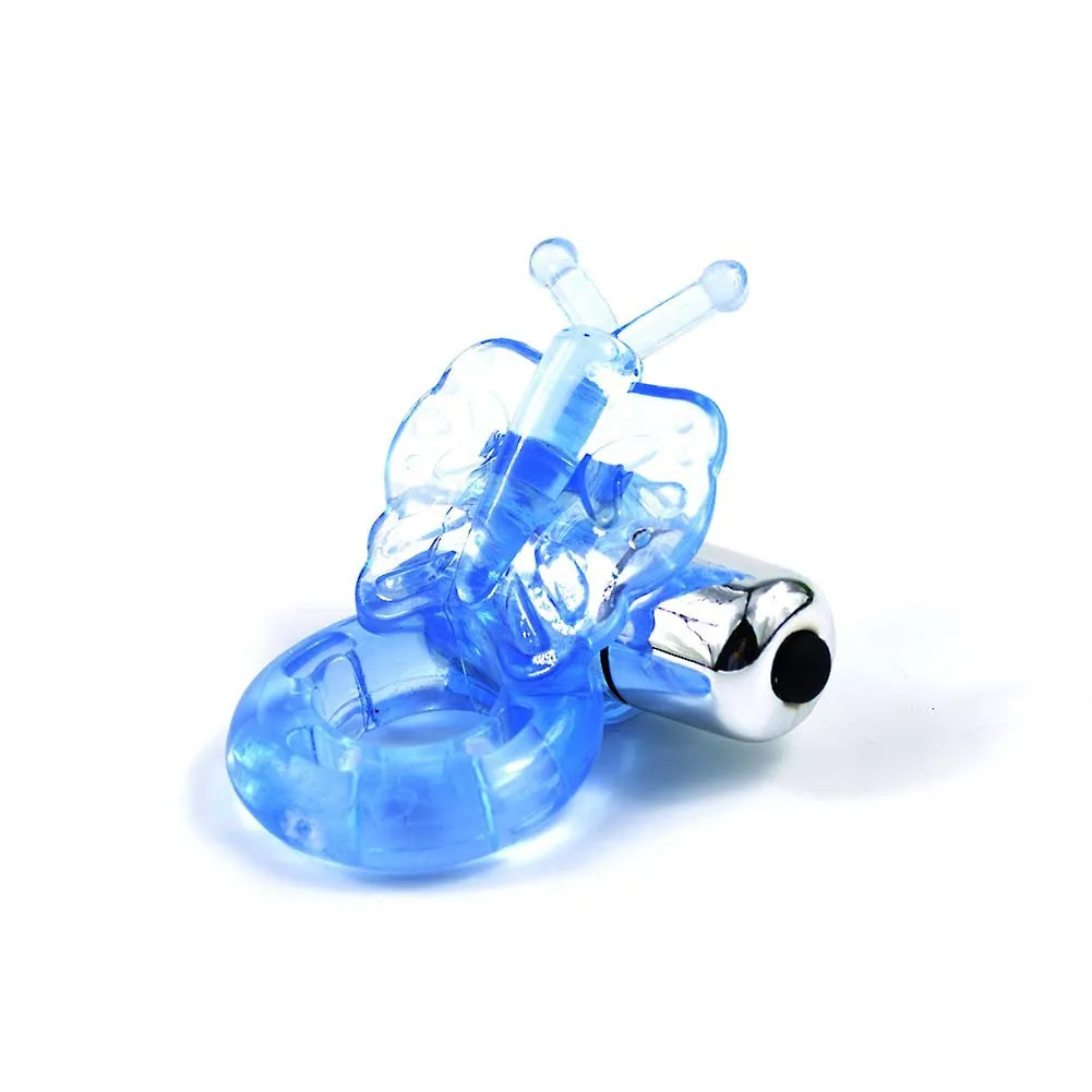 Anello vibrante a farfalla per massaggiare il clitoride, ritardare l'eiaculazione, giocattoli sessuali per adulti per l'uomo_voghion.com