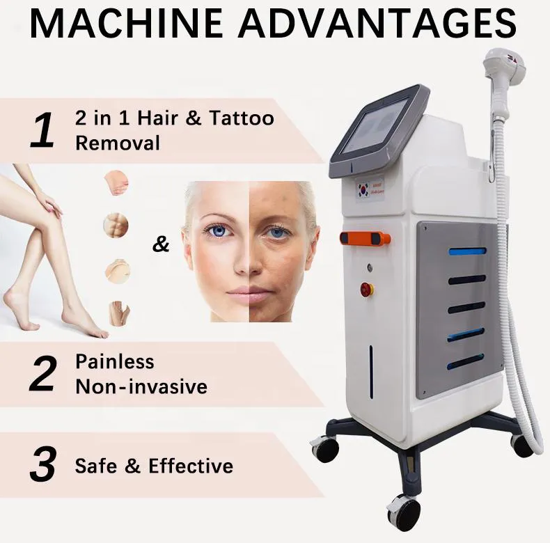 Laser Tattoo Removal Machine 810nm Diode & Nd:YAG Q Switch Laser ...