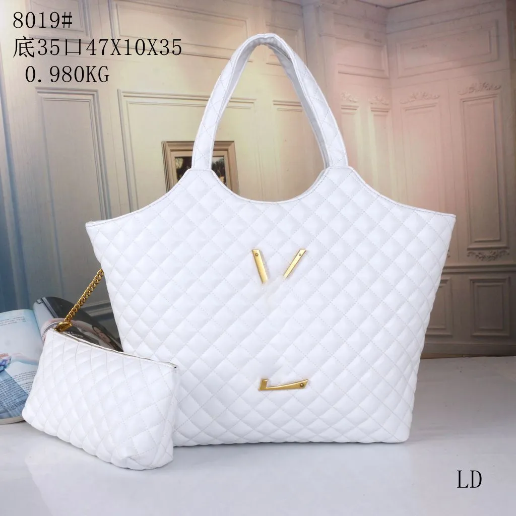 Designer Luxury Shoulder Bag PU Leather Tote Purse Classic Crossbody Handbag in White