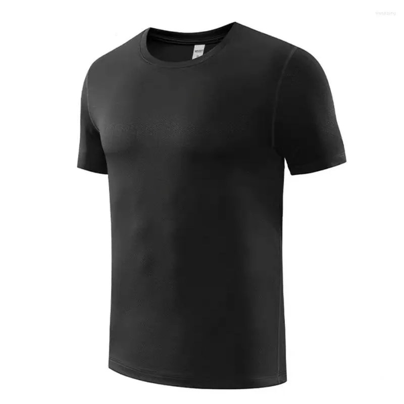 T-shirts pour hommes T-shirts décontractés pour hommes O Neck Short Sleeve Slim Fit Shirt Solid Fitness Bodybuilding Tops Pour Gym Workout Summer