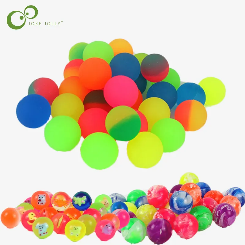 Other Toys 100pcs/lot Rubber 25mm Mini Bouncy Balls Funny Toys High Bounce Toy Balls Kids Gift Party Favor Decoration Sports Games DDJ 230222