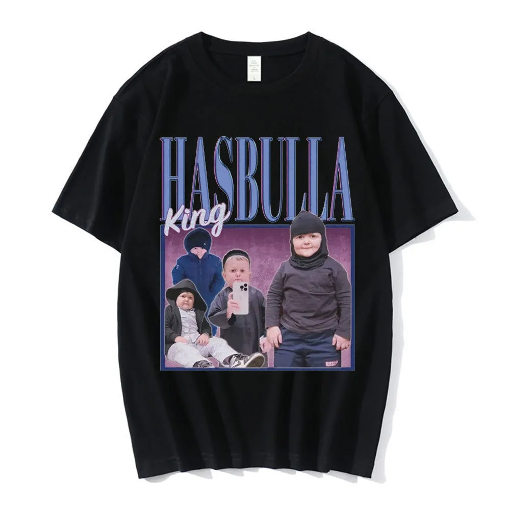 Mens TShirts Hasbulla Fighting Meme T Shirt Men Women Mini Khabib Blogger TShirt High Quality Crew Neck Pure Cotton Oversized Tees Tops Man 230222