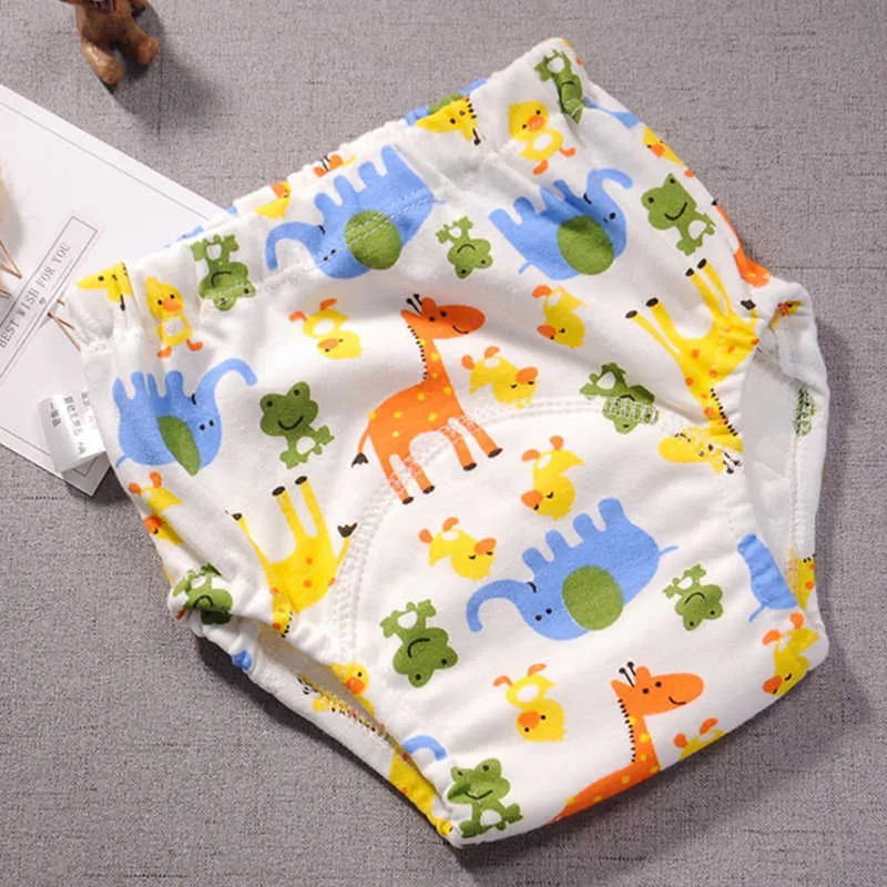 6pcs 도매 6 층 방수 면화 아기 재사용 가능한 천 기저귀 삽입 가능한 훈련 반바지 속옷 바지 기저귀