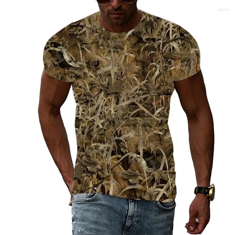 Hommes T-shirts Hommes Intéressant Casual Imprimer À Manches Courtes T-shirts D'été De Mode Personnalité Camouflage T-shirt Hip Hop Harajuku Tendance