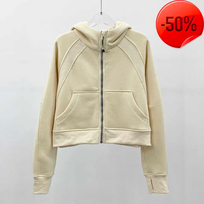 Femmes Brushed Full Zip Hoodie Jacket Sportswear LU-98 Yoga Outfits Hooded Workout Track Running Coat avec poches Outdoor Fleeces Thumb63