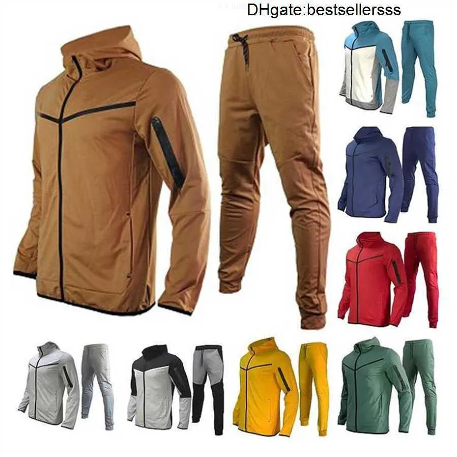Designers Mens Tracksuits Thin Tech Fleece Men Tracksuit Designer Sweat Suit Two Piece Set Sport Sweatpants With Long Sleeve Hoodie för P3PW