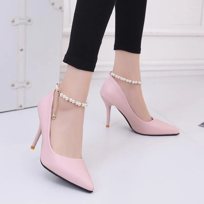 Dress Shoes Autumn Fashion Women Lady PU Leather Pointed Toe High Heels Pumps Comfortable Office Working Party