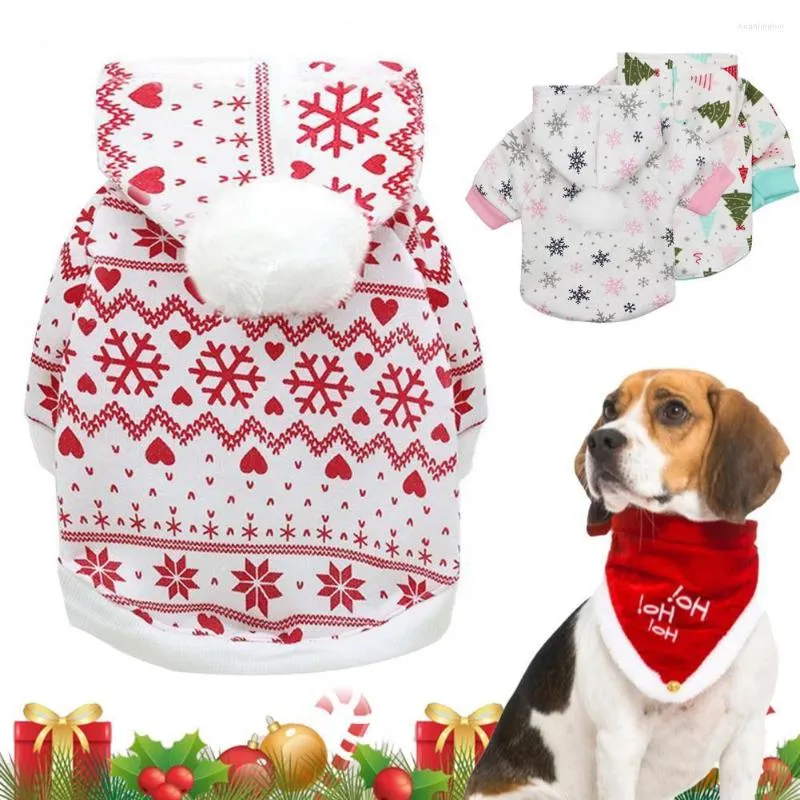 Vêtements pour chiens Sweat-shirt pour animaux de compagnie Modèle de série de Noël Gardez la chaleur Texture douce Sweat à capuche pour chiens mignons pour le festival