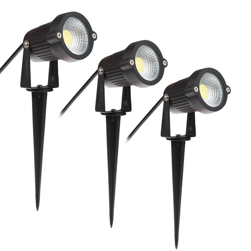 芝生ランプ5W LEDガーデンライトコブスタイルIP65 AC85-265Vスパイクホリデー照明付き