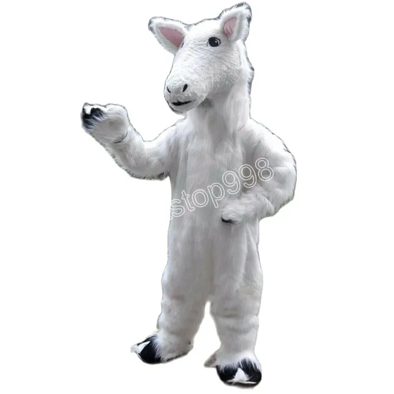 Halloween blanc cheval mascotte Costume simulation dessin animé Anime thème personnage adultes taille noël publicité extérieure tenue costume pour hommes femmes