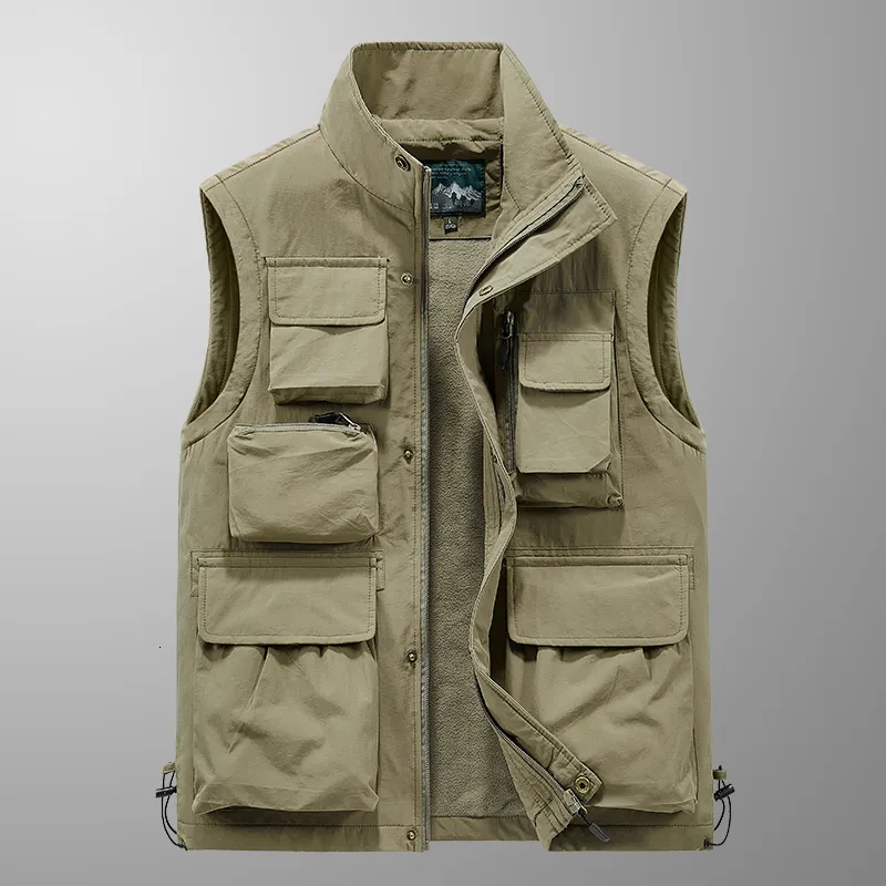 Gilets pour hommes hiver veste sans manches décontracté noir imperméable coupe-vent coupe-vent mode cargo pour 230223