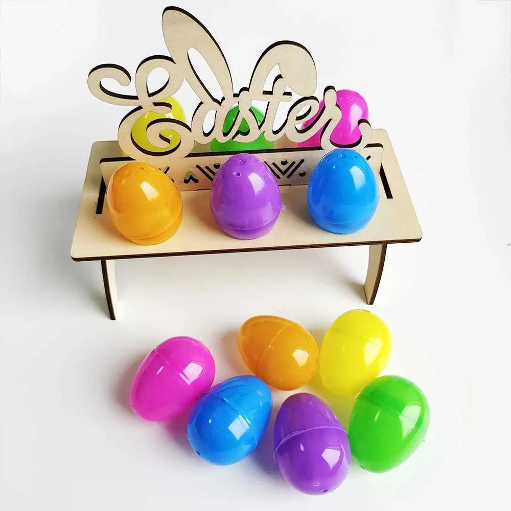 Party Decoration 12/24st Fillable Easter Eggs Tom Colorful Plastic 2023 Kids Gift DIY Craft Supplies Y2302