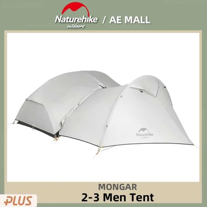 Çadırlar ve Barınaklar NatureHike Mongar Çadır 2 Kişi Ultralight Seyahat Çadır Çift Katmanlı Su Geçirmez Çadır Backpacking Çadır Açık Yürüyüş Kamp Çadırı J230223