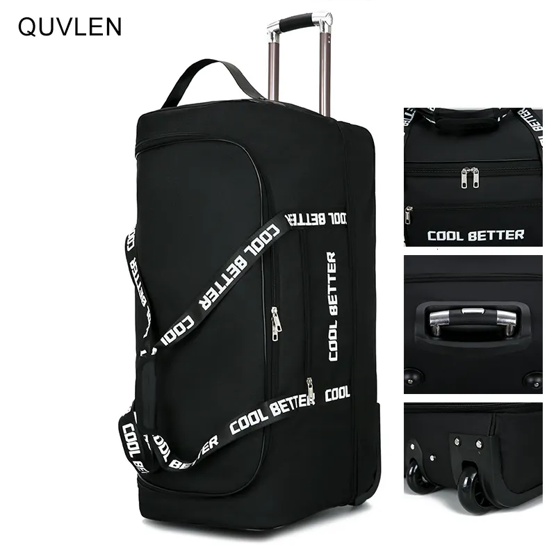 Bavullar Erkekler için büyük kapasiteli tekerlekli seyahat çantası 10kg taşıma bagajı sırt çantası unisex bavul aşınma dirençli el 230223