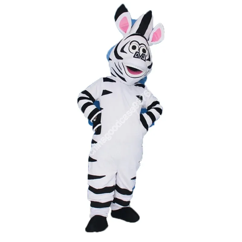 Zebra Maskot Kostüm Cadılar Bayramı Noel Fantezi Partisi Elbise Karikatür Karakter Kıyafet Takım Karnaval Unisex Yetişkinler Kıyafet