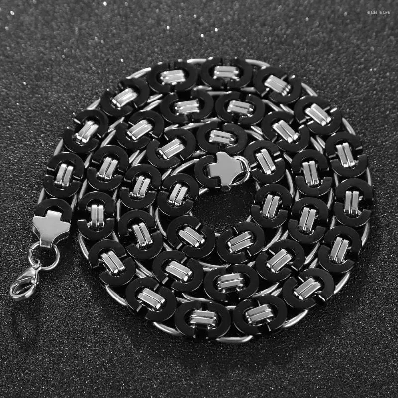 Catene di alta qualità 11 mm di larghezza collana a catena bizantina in acciaio inossidabile nero 24 pollici creazione di gioielli fai da te