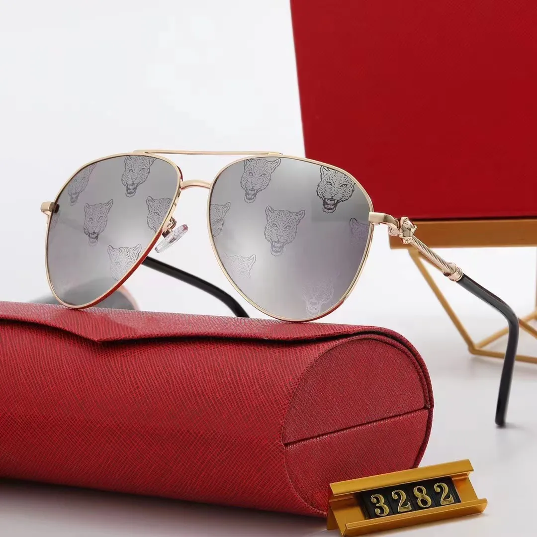 Round sunglasses womens designer sunglasses men designer sunglasses Cat Eye  Fashion Gold Goggle Oval Classic Cheetah Mens Sunglasses with case carti