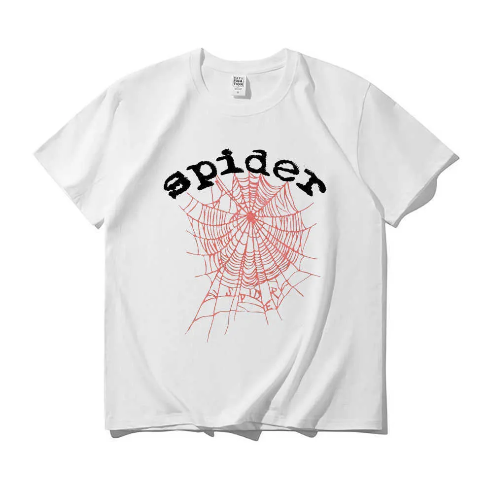 メンズTシャツメンズスパイダーウェブグラフィックプリントTシャツヤングザグキングTシャツスパーエンジェルナンバーシリーズTシャツ男性女性コットンティーH