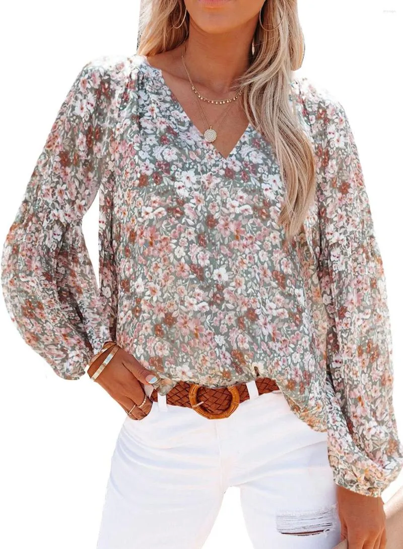 Dames T Shirts Herfst En Winter Mode Dames V Neck Chiffon Top