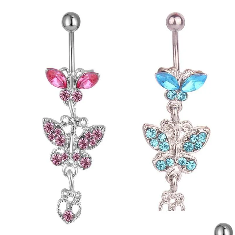 Navel Bell -knop Ringen D0108 Bowknot Belly Ring Mix kleuren Drop levering sieraden Body Dhgarden Dhiuj